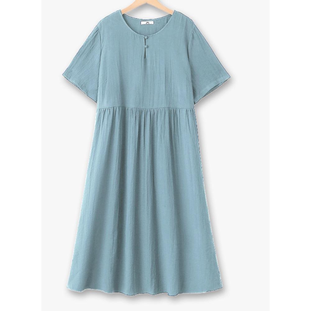 Plus-size Women's Retro Summer Maxi Tea Party Dress in Traditional Chinese Style That Flatters The Figure