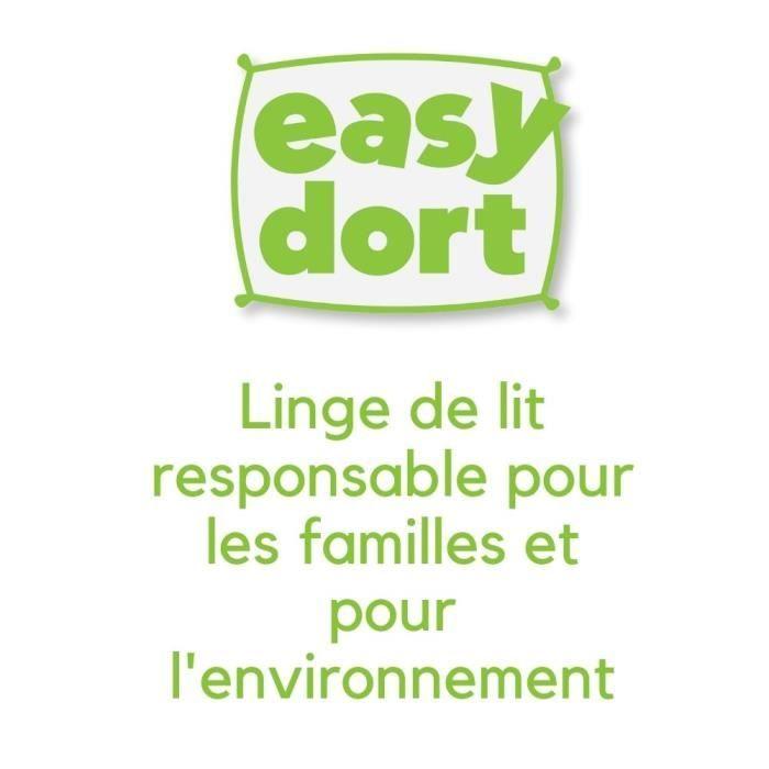 Drap housse - EASY DORT - 90x140 cm - Coton bio - Lavable en machine - Couleur noisette