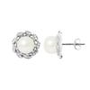 Boucles d'Oreilles - Corolle Perles de Culture d'Eau Douce Blanc Naturel - Argent 925 Millièmes - Bijoux Femme