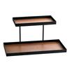Large Capacity Double Layer Vanity Tray Rectangular Cosmetics Storage Rack Dresser Tray  Entryway