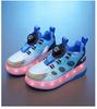 Girls' Two-Wheel Flashing Roller Skates - Mesh Sneakers for Kids
