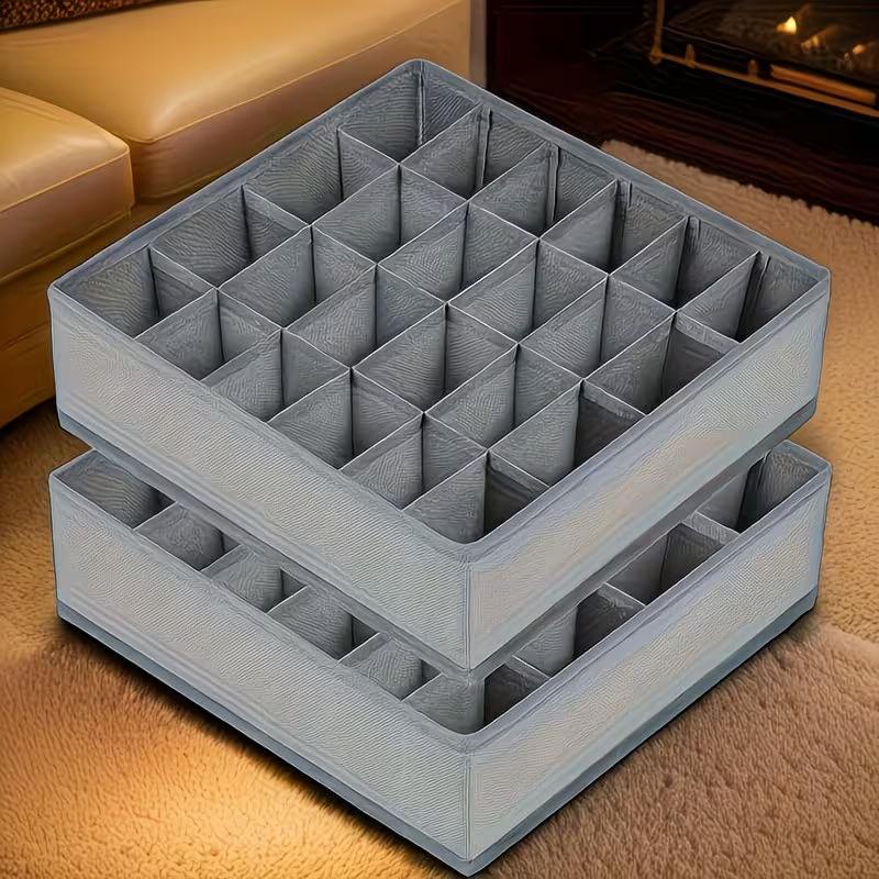 24 Compartment Fabric Drawer Organizer Foldable Zipper Closet Storage Box Socks Underwear Tie Storage Dividers Space Saving Organizer