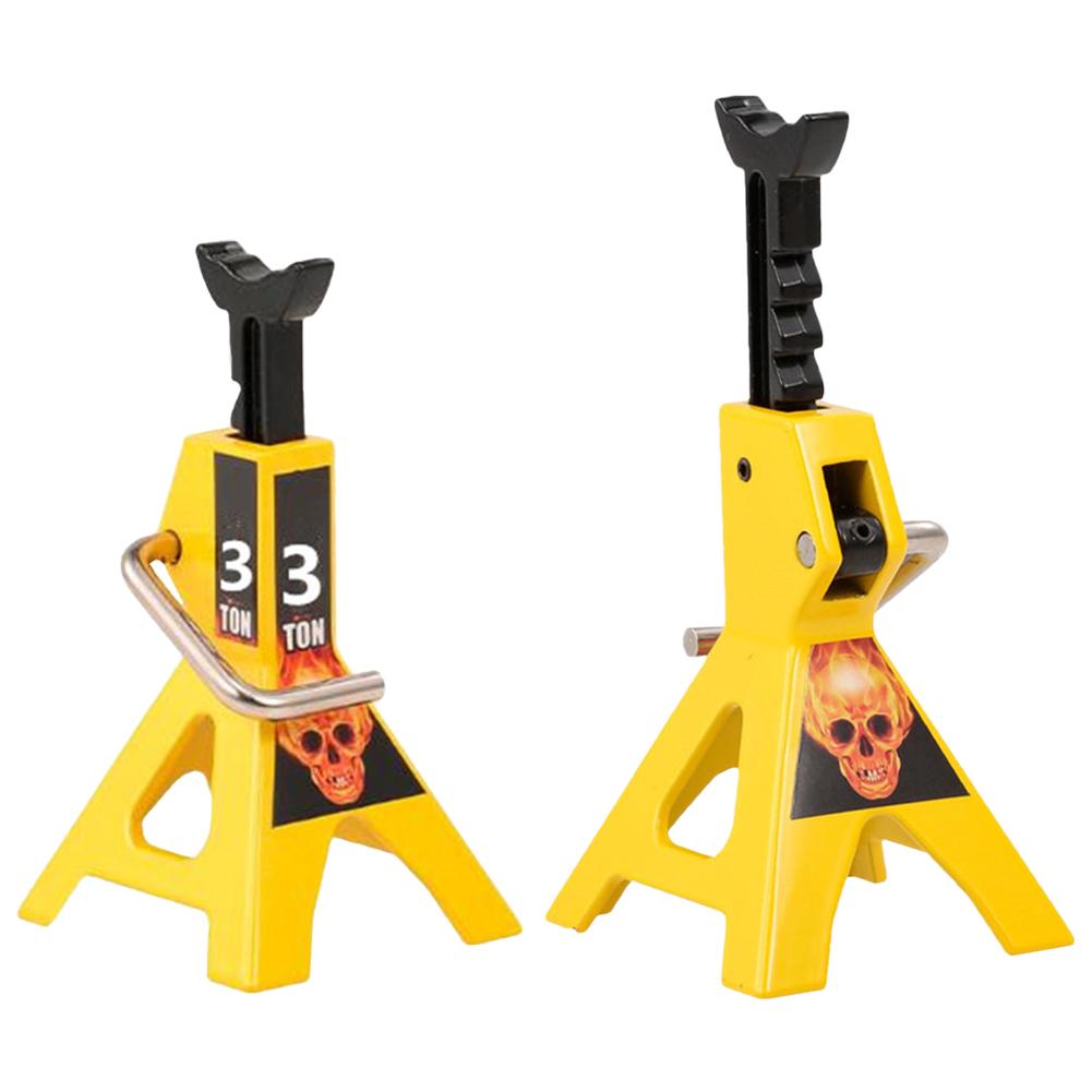 2PCS Simulation Metal Frame Placed Holder Height Adjustable Mini Jack Stands 3 Ton Floor Jack Stands for 1/10 RC Crawler Car