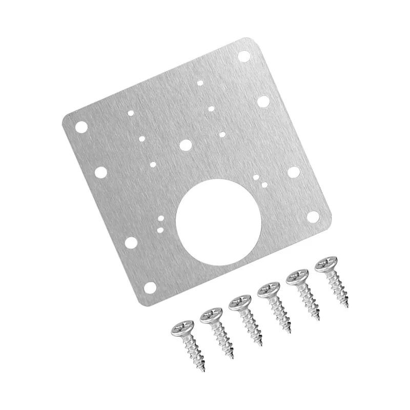Kitchen Cabinet Door Hinges Repair Plate Hinges Mounting Plate with Screws Flat Fixing Brackets Furniture Hardware Tools