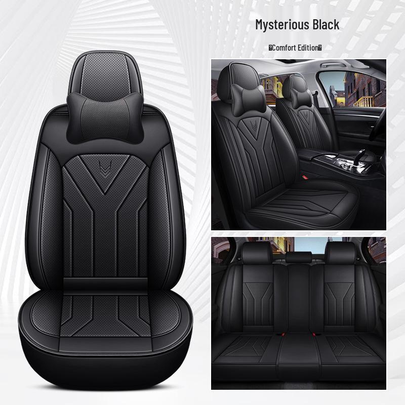 Universal Nappa Leather Car Seat Cushion and Cover - All-Season Full Surround Design