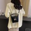 2024 New Casual Armpit Bag Simple Street Fashion Handbag Crossbody Bucket Bag Women French Chic Shoulder Bag Black