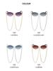Korean Style Women's Round Frame Sunglasses with Fashion Chain