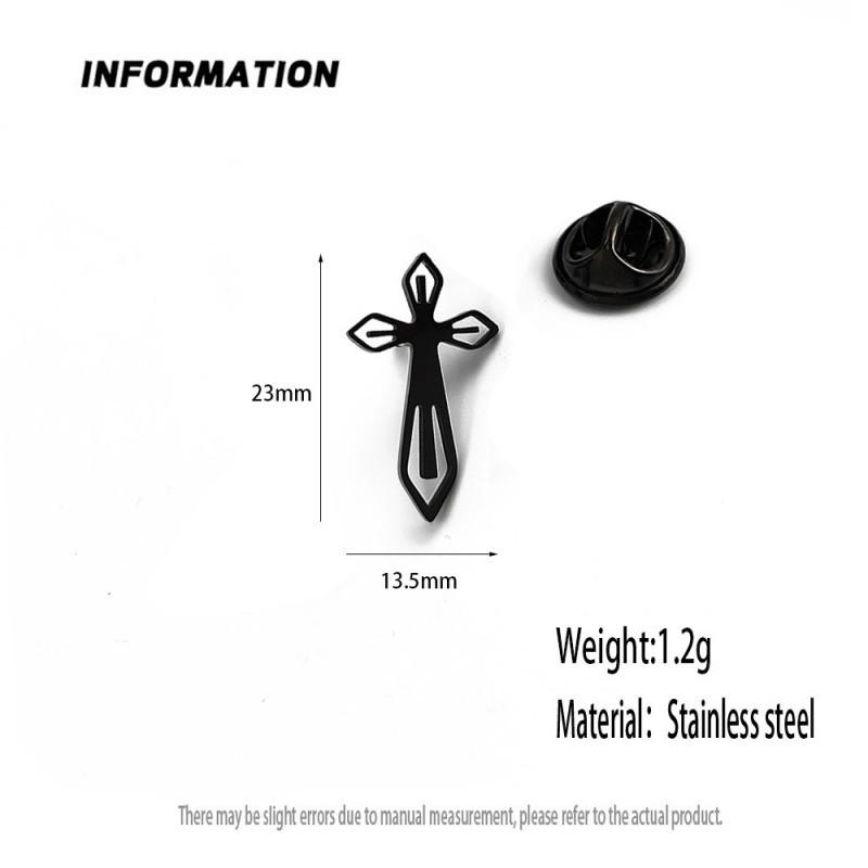 Roman Cross Men's Brooch Cufflinks Suit Dress Accessories Personalized Versatile Clothing