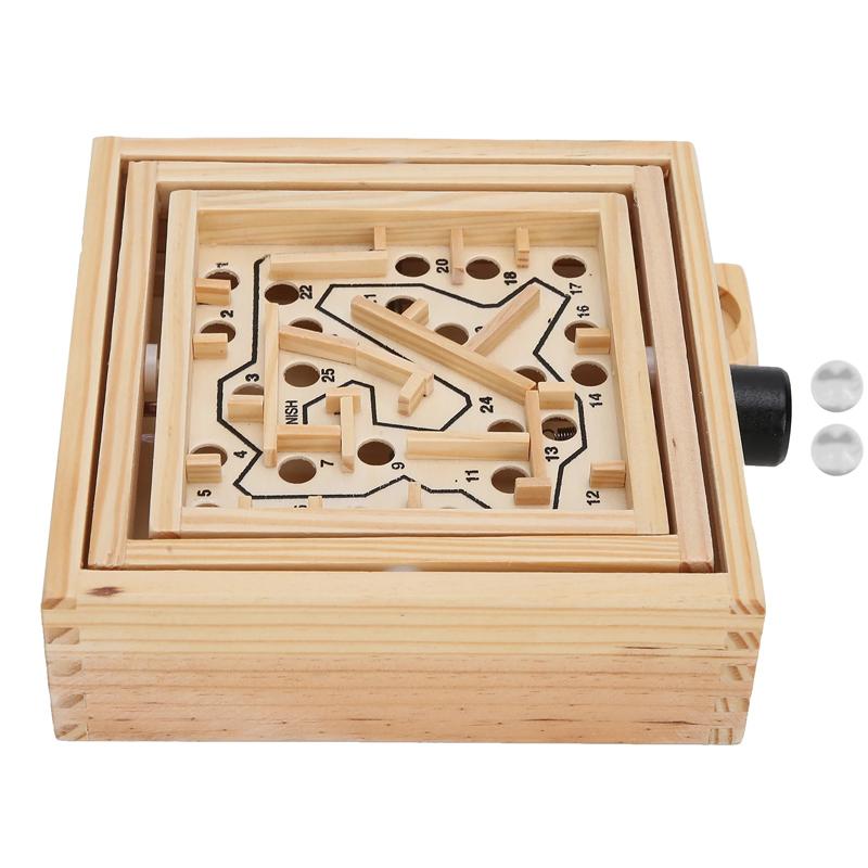 Kinder Kinderspielzeug Labyrinthspiel Holz Labyrinth Puzzle Erwachsenen IQ Bildung Montessori Hand-Auge-Koordination Spiele des Einfallsreichtums