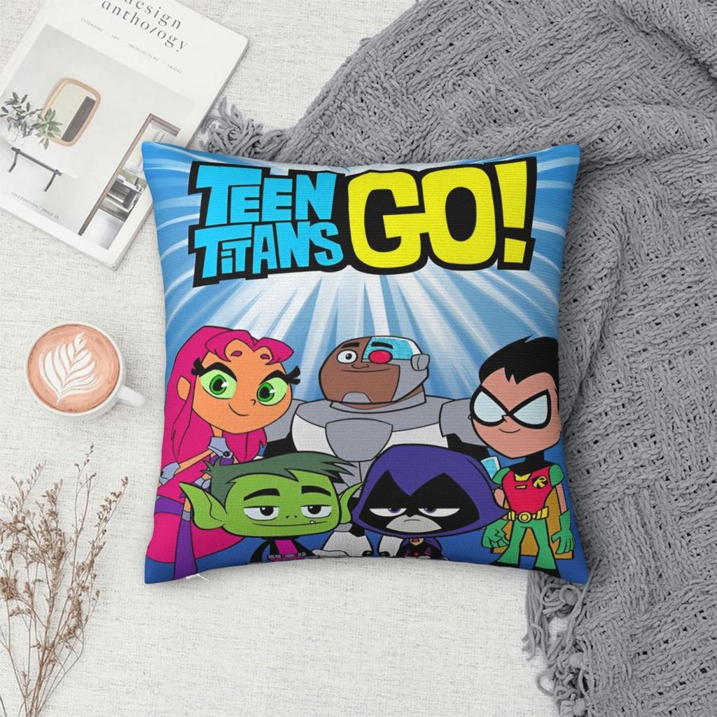 Teens Titan Go Anime Manga Pillowcase Accessories Printing Cushion Cover Throw Pillow Cover Bed Decorations Square Multi-Size