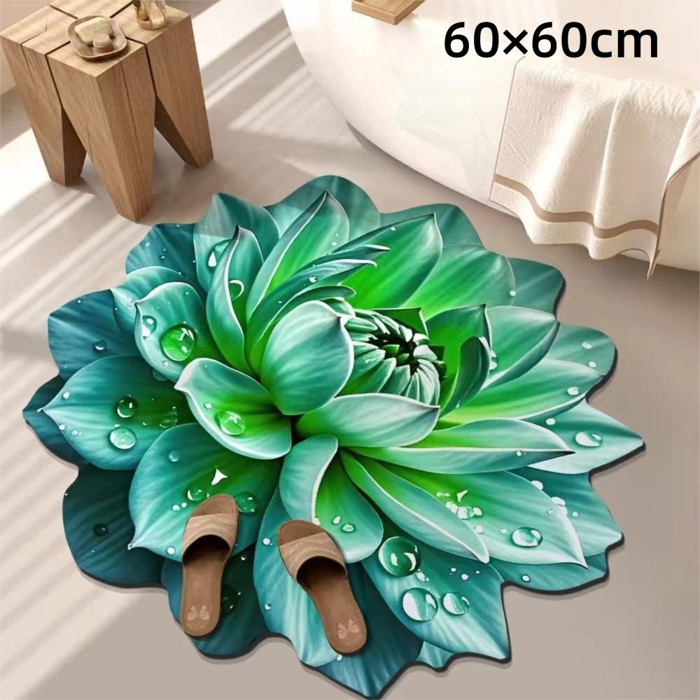 Special-shaped Flower Carpet 60/100cm Bathroom Floor Mats  for Living Room Tea Table Bedside