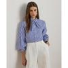 Lauren Ralph Lauren Broadcloth Tie Neck Shirt Cotton Stripe Wmlrshts6820547400