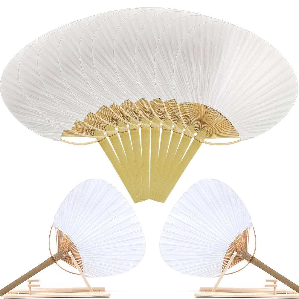 5/10/20pcs Pai Pai Bambu Pure White Bamboo Handle Blank Calligraphy Painting Blank Group Fan White Fan Summer