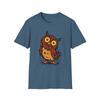 Camiseta Unisex Softstyle Búho Loco para Hombre y Mujer – Camiseta Gráfica de Pájaro de Dibujos Animados Divertida
