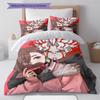 Set Copripiumino Trapuntato con Motivo Anime Federe Decorazione Casa Regalo di Compleanno (1 * copripiumino + 2 * federa, senza nucleo)