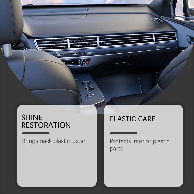 Car Interior Plastic Restorer Back to Black Shine for Dashboard Door Panel and Leather Seats Repair Coating with UV Protection for Daily Care