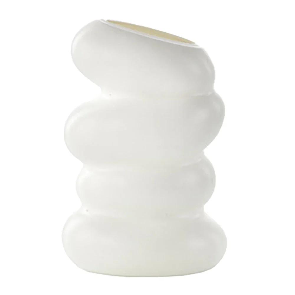 Modern Spiral Vase White Blue Nordic Creative Flower Arrangement Container Office Living Bedroom Home Decoration Ornament