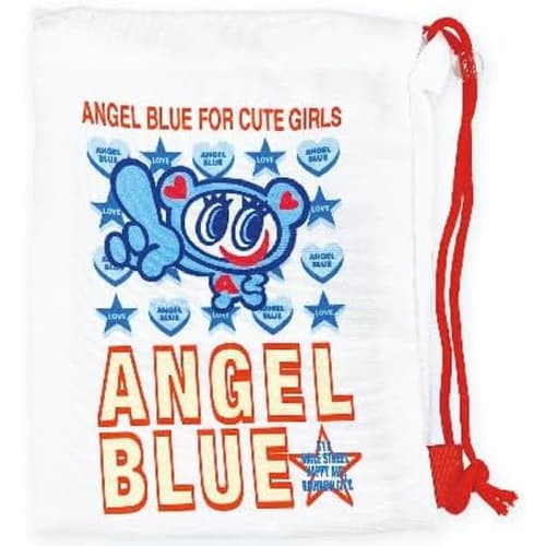 Tees Factory Angel Blue Shopper-Style Drawstring Bag, White, AB-5530355WH