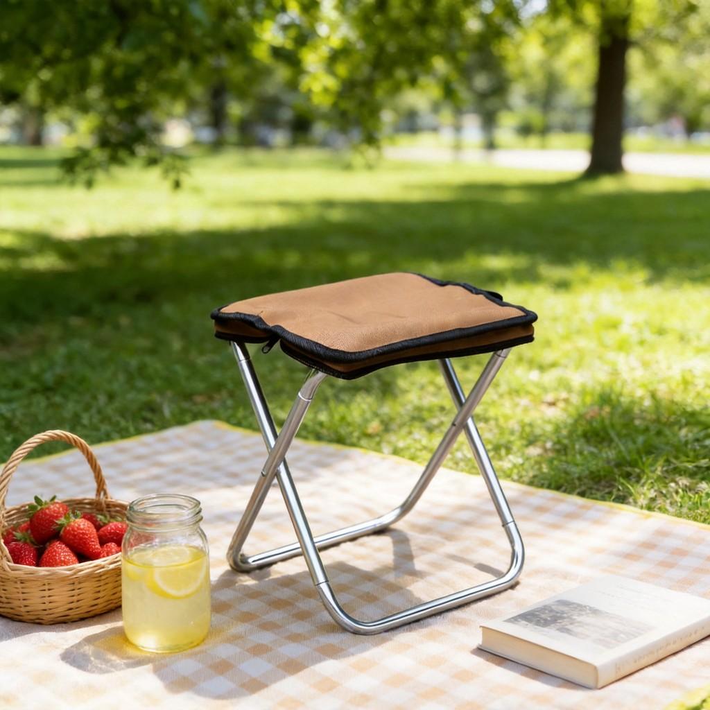 Outdoor Folding Camping Stool With Aluminum Alloy Frame For Travel And Bbq Activities