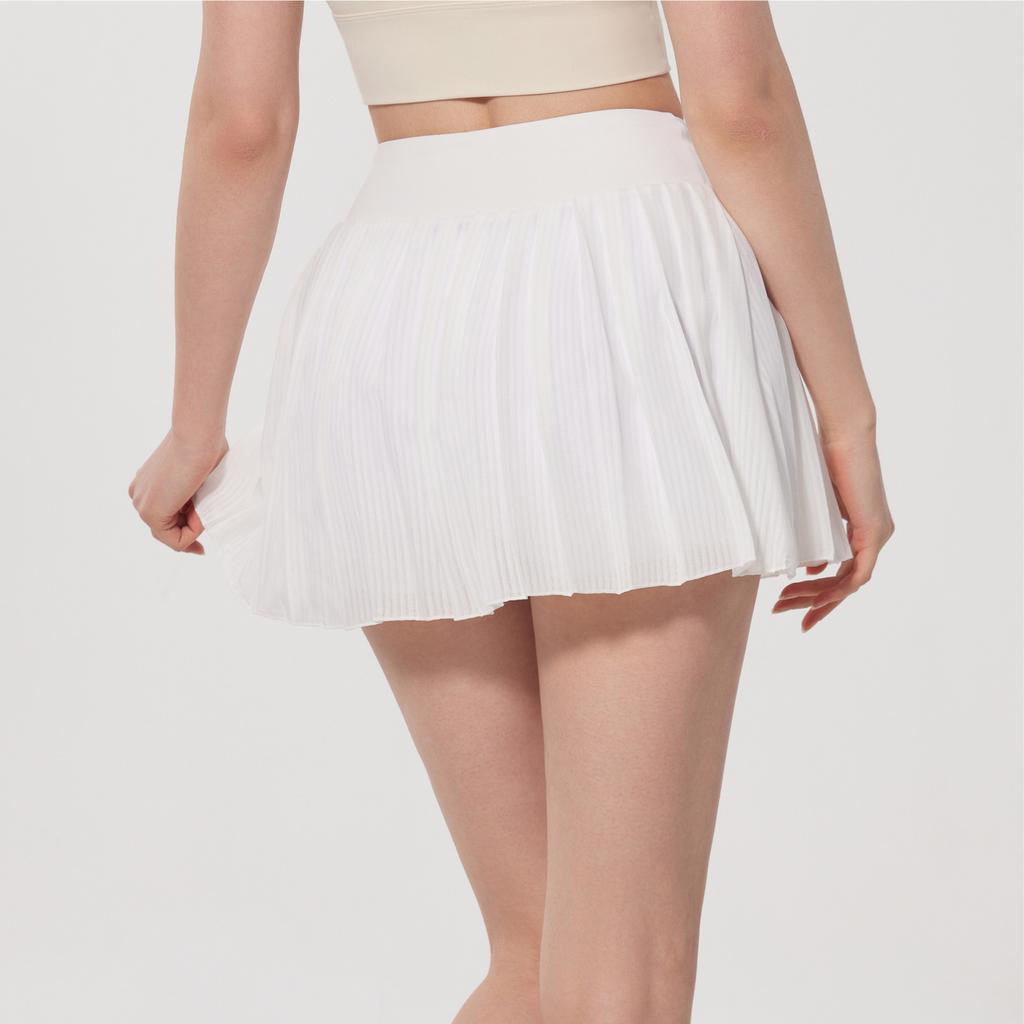 Antibacterial Yoga Skirt Sports Running Pleated Skirt Fake Two-piece Anti-light Lined Golf Tennis Skirt