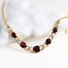 Unique S925 silver vine design necklace real Gemstone Natural oval Garnet Fine Jewelry for women's birthday wedding banquet gift