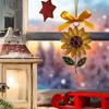 Christmas Tree Ornament 2D Acrylic Sunflower Pendant Sunflower Ornaments Christmas Tree With Bow Design For Winter Holiday Party