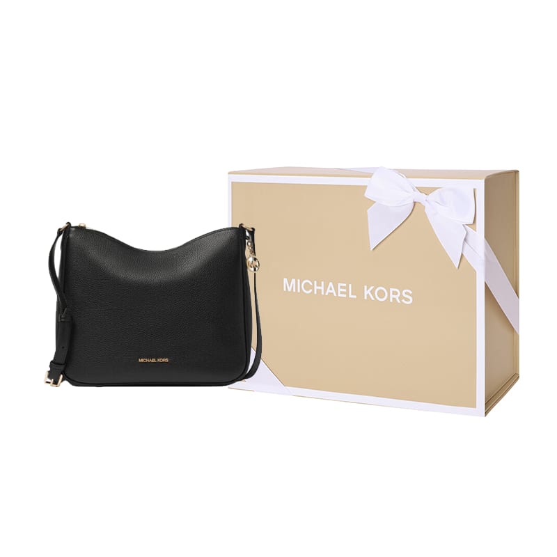 Michael Kors Nayla Cow Leather With Artificial Leather Crossbody Bags Medium Women's Black 35S6G5ZM2L-BLACK