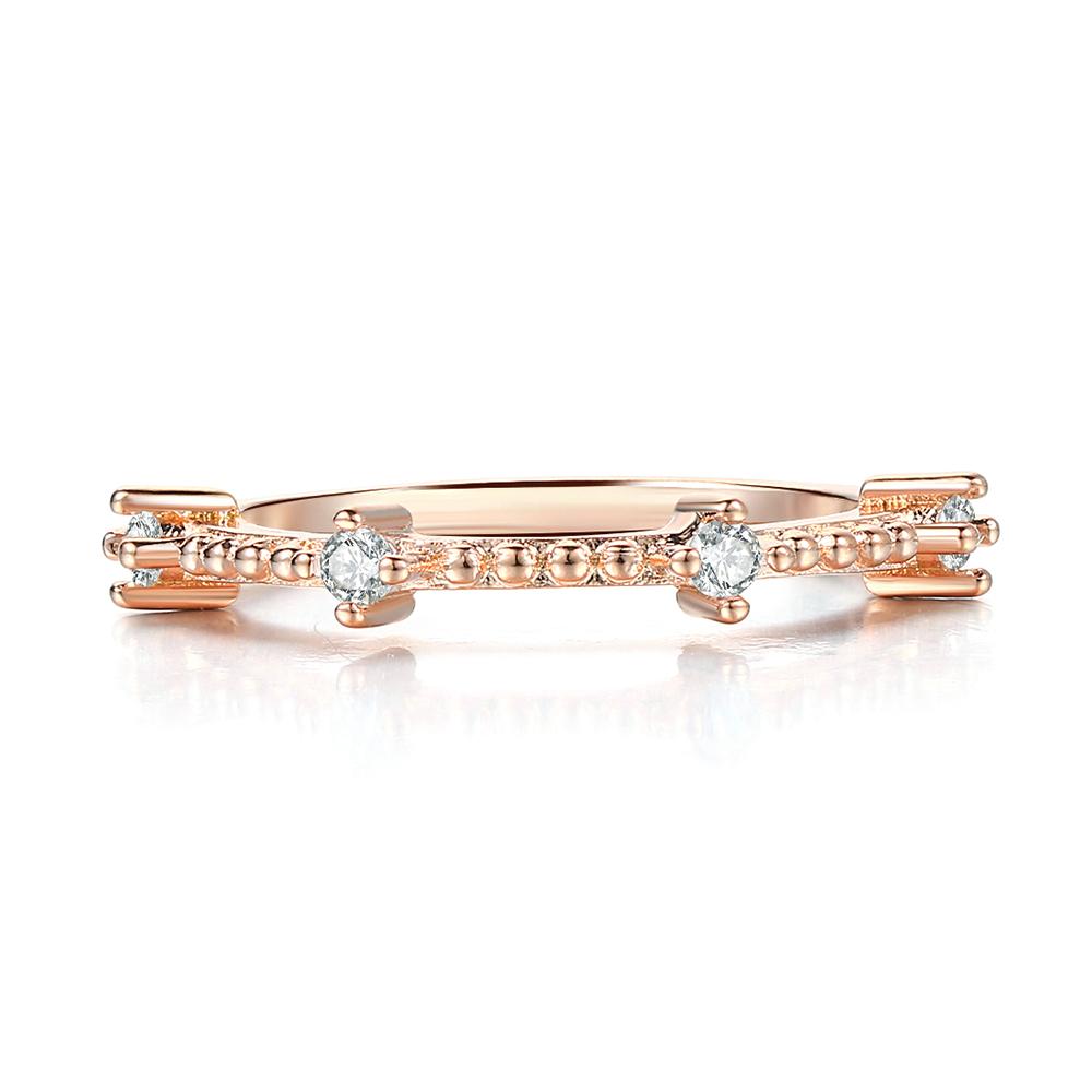 

ZHOUYANG Delicate Dainty Rings For Women Fresh 4 Mini Cubic Zircon Light Yellow Rose Gold Color Thin Ring Fashion Jewelry KAR306 10