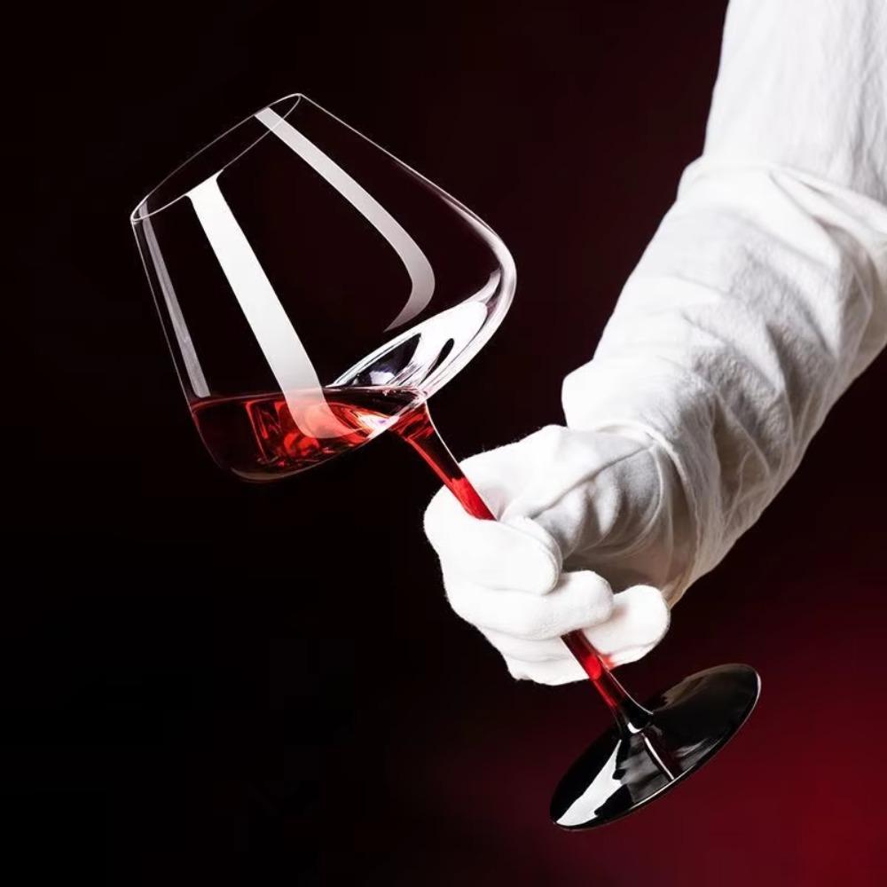 2pcs Red Holder Crystal Red Wine Glasses Hand-blown Red Wine Cup Glassware Champagne Goblet  Event