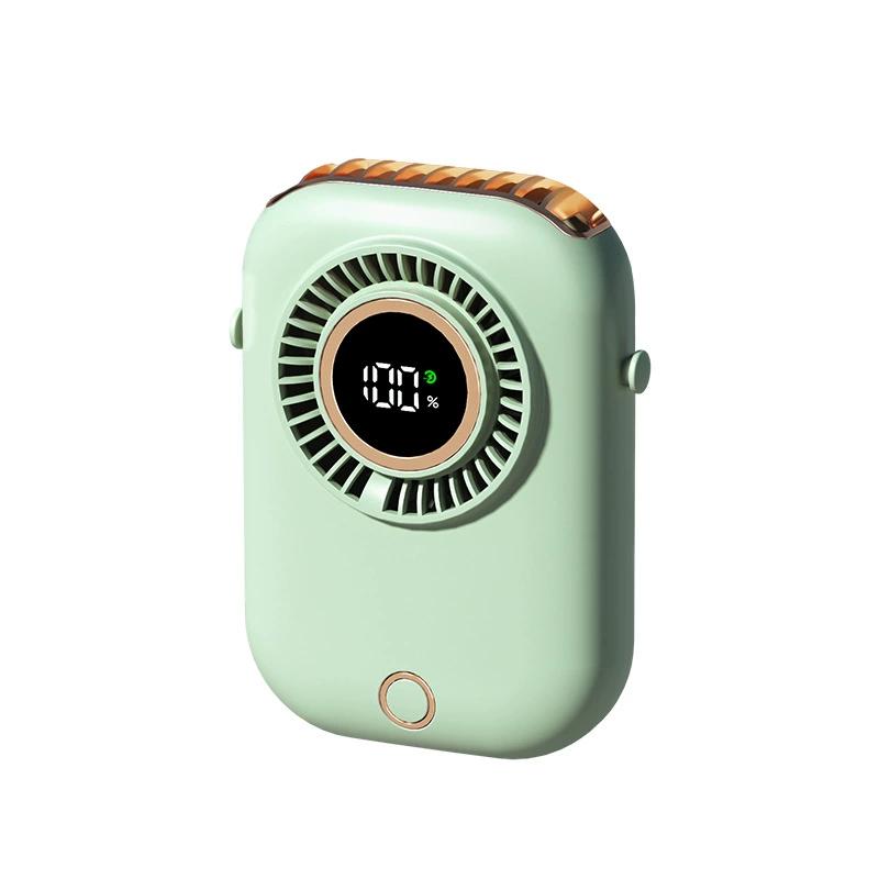 Ventilador de cuello portátil recargable mini ventilador de mano con pantalla digital para exteriores