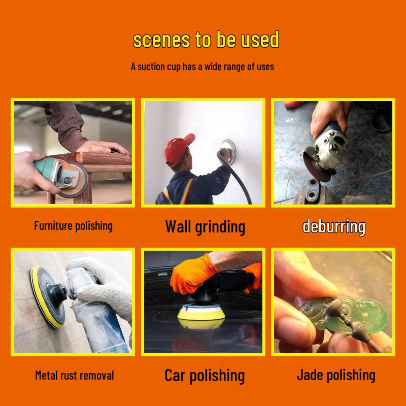 Sanding Artifact: Flocking Sandpaper Suction Cup for Angle Grinders – Self-Adhesive Disc for Woodworking and Wall Polishing.
