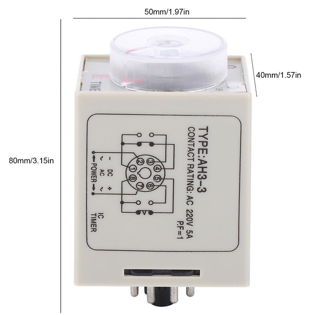 AH3 3 Time Relay Adjustable Delay Timer Switch AC 220V for Automatic  Control System
