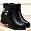 Women's Ankle Boots Soft Leather Mother Shoes Winter Plush Warm Cotton Boots Waterproof Leather Women's Snow Boots Botas Mujeres
