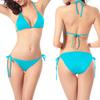 2Pcs/Set Halter Swimsuit No Pad Split Type Solid Color Bathing Suit for Summer