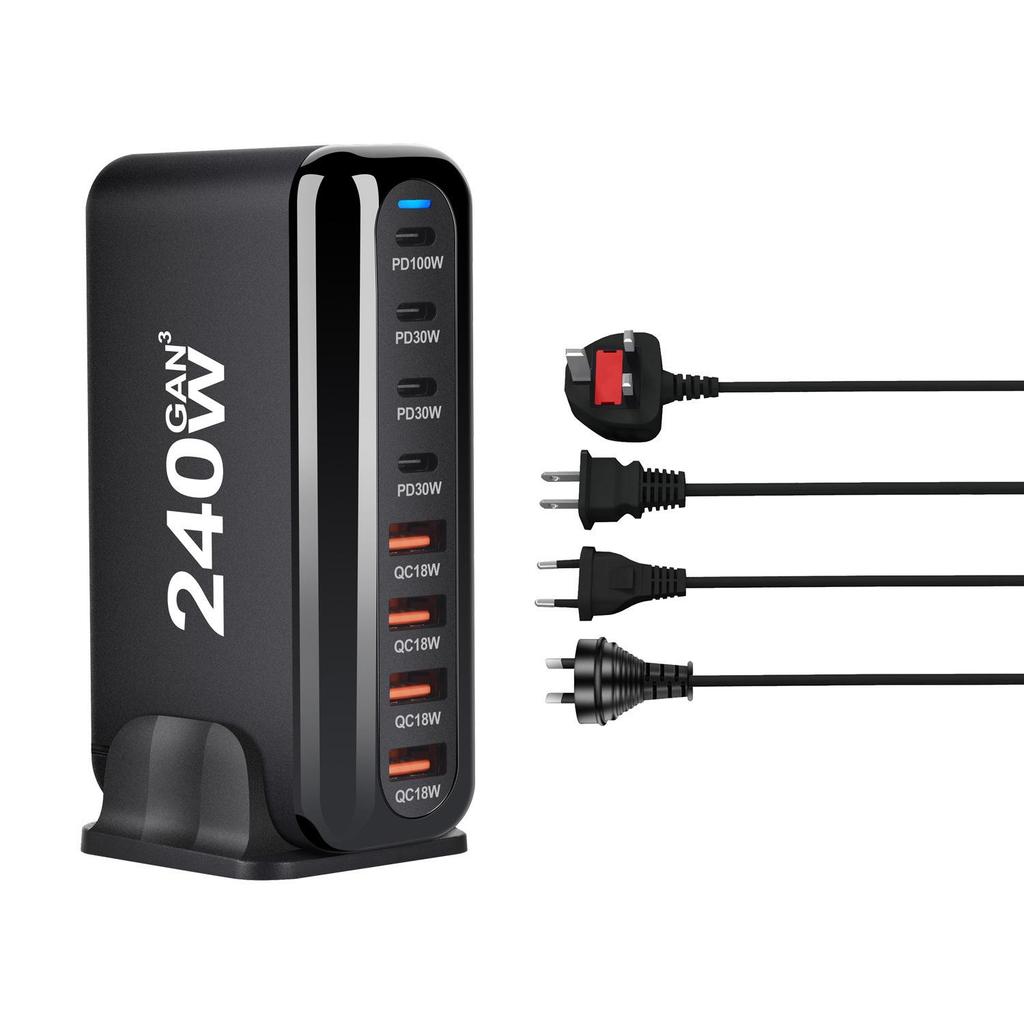 268W Gallium Nitride PD Charger: 240W Multifunctional Desktop Adapter