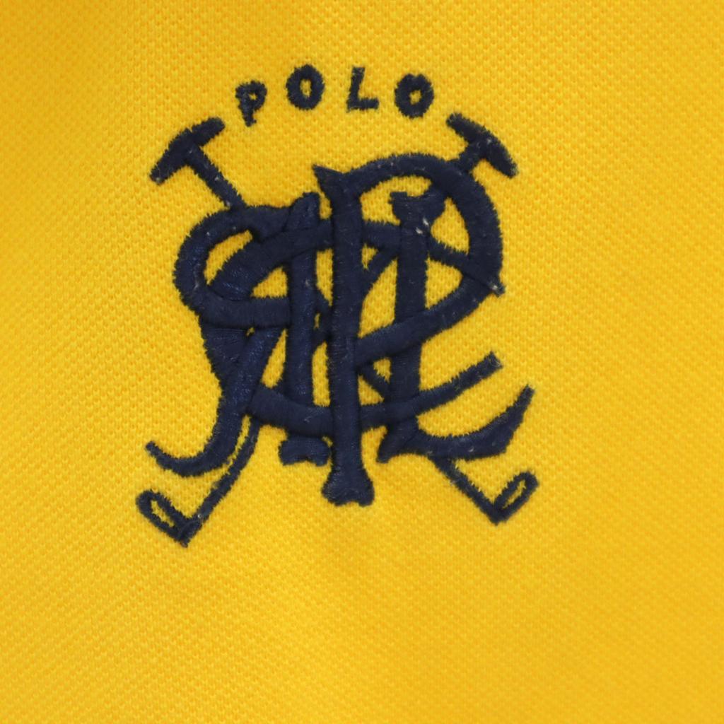 Polo Ralph Lauren Short Sleeve Polo Shirt XL Yellow Kanoko Fabric Men's Used