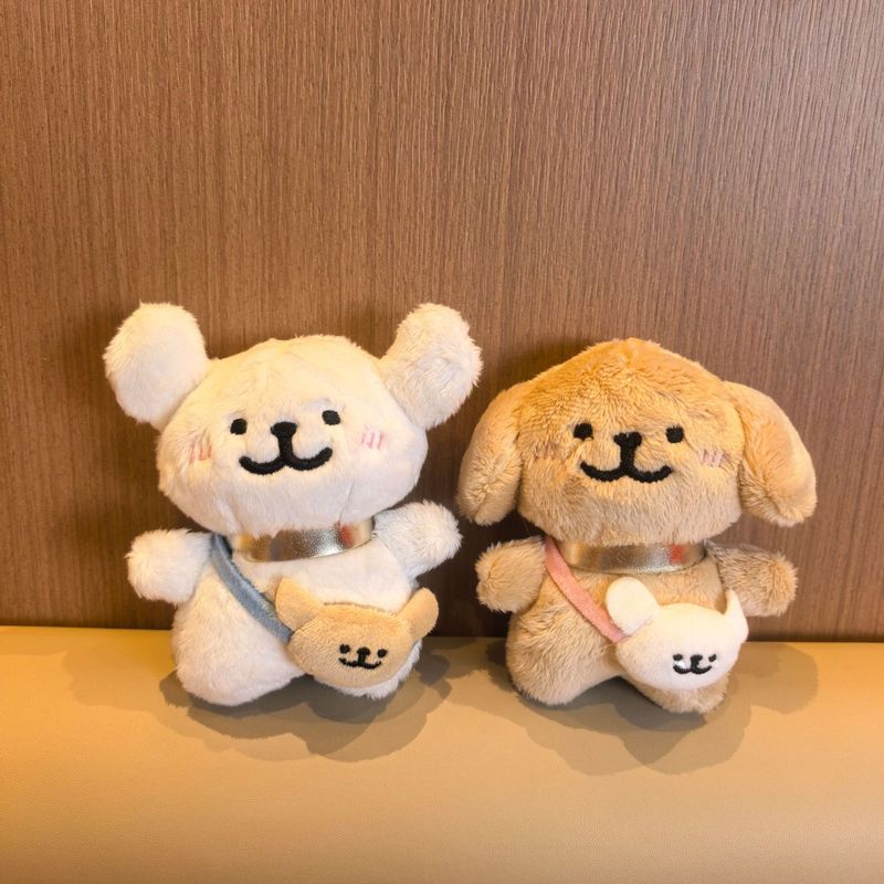 Cute Soft Maltese Dog Plush Animal Pendant Lovely Bag Charm Couple Keychain Backpack Hanging Ornament Creative Gift