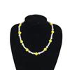 Korean Inspired Yellow Smiling Face Irregular Pearl Necklace: Versatile, Simple Fashion Statement for Women