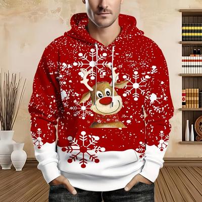 Vianočná pánska mikina s kapucňou Jar Jeseň Mikina cez hlavu Santa Claus Pánska mikina Oblečenie Detská mikina Dámska mikina
