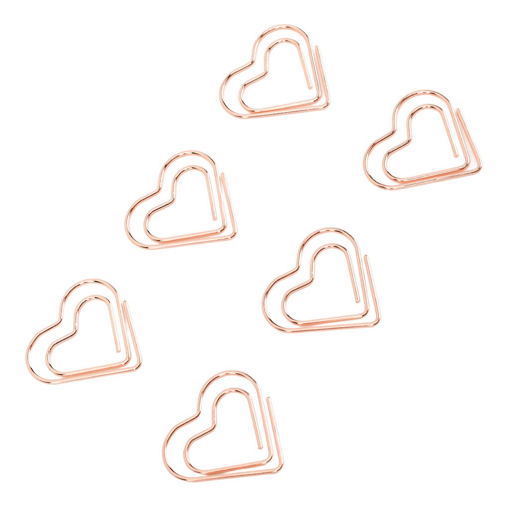 100pcs Hrt Shape Paper Clips Cute Metal Paper Clips Portable Adorable Small Paper Clips for Document Organization