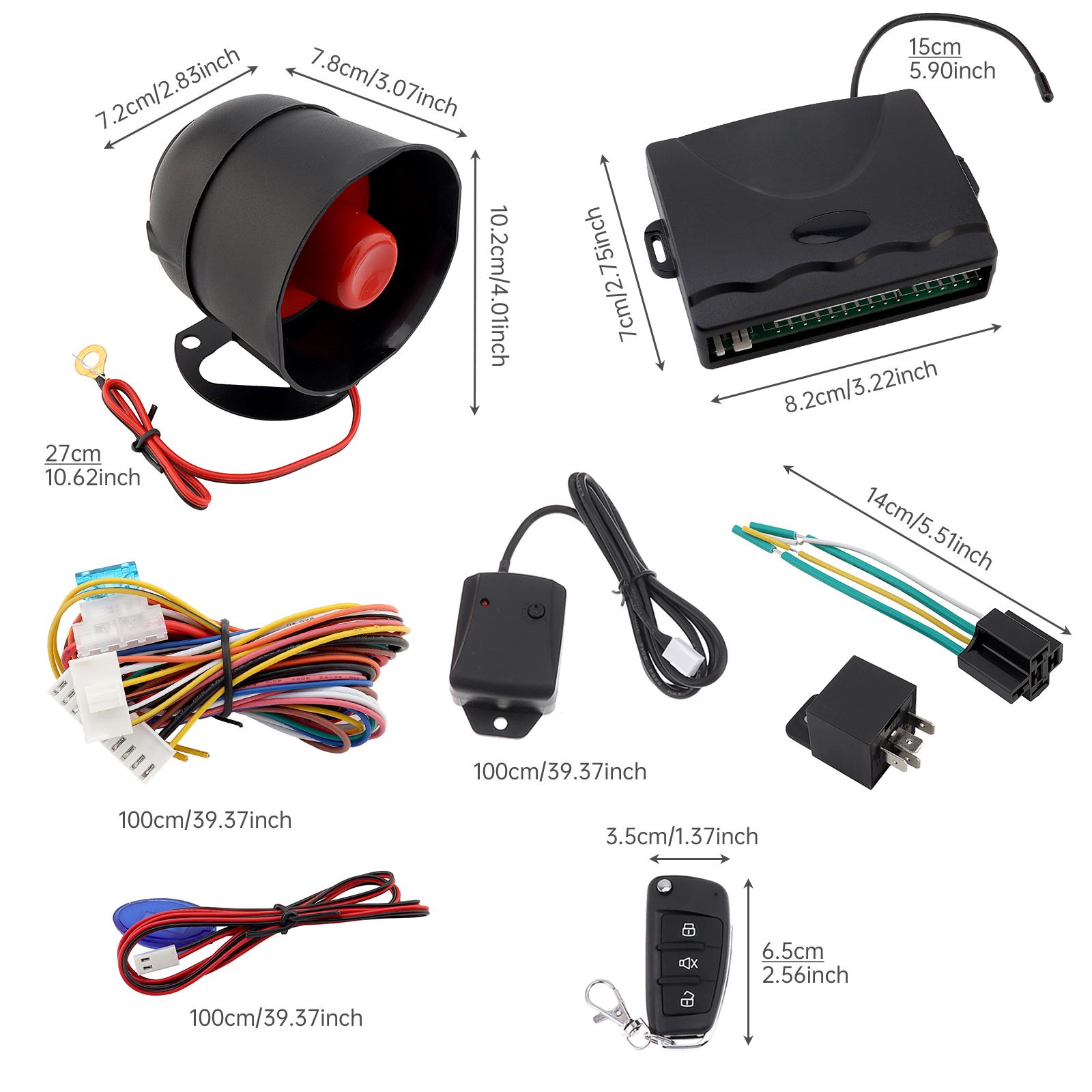 

Universal 12V Auto Car Alarm Keyless Entry System for Car with Remote Control,Car Alarm Security System Siren Sensor