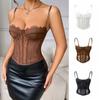 Transparent Lace Corset Hollow Suspender Vest Fashion Crop Tops Spring Summer