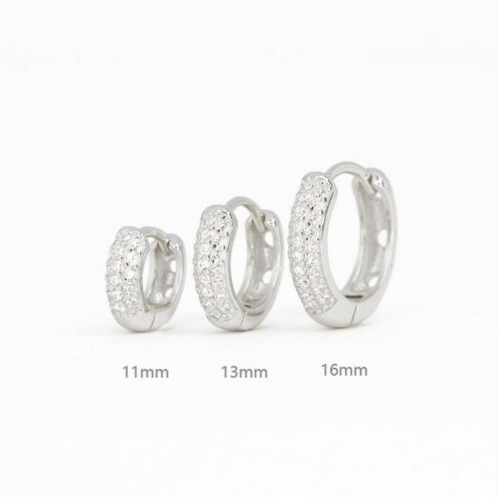 

1/3Pairs Piercing Statement Triple Paved Hoop Earrings CZ Stone Gold Color Copper Huggies Cartilage Earrings For Women Jewelry