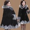Giacca da donna calda in peluche con cappuccio casual taglia grande giacca da neve calda ampia