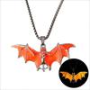 Bat Halloween Necklace Punk Style Hip Hop Neck Chains Unique Luminous Pendant Necklace  Gifts
