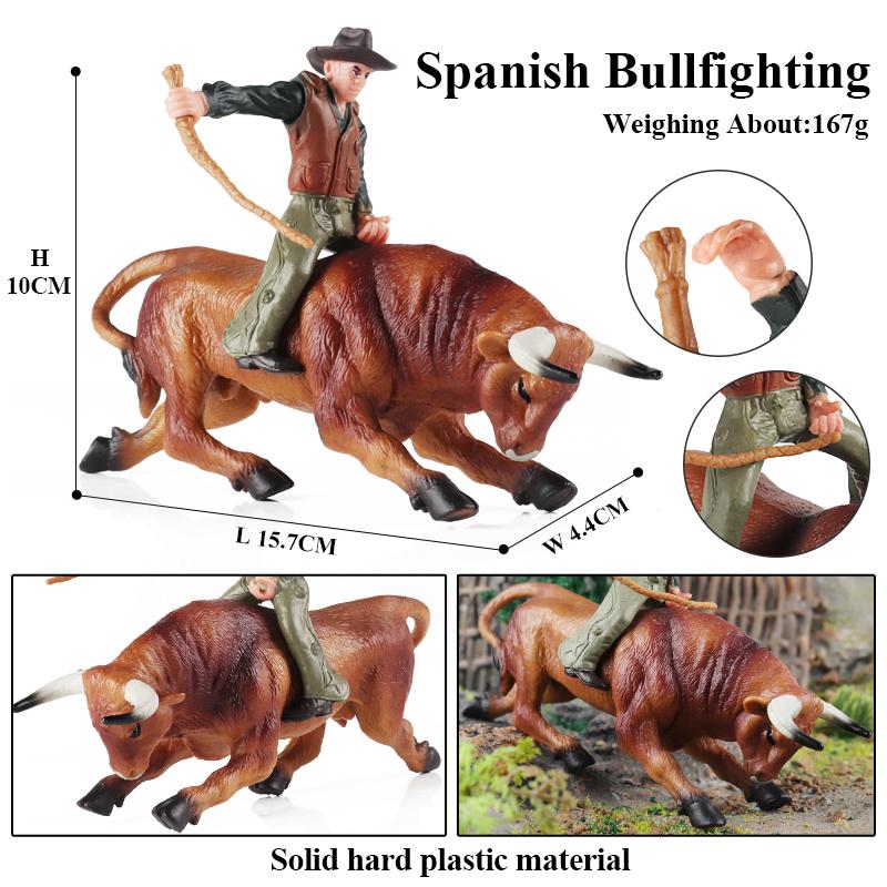 Oenux Zwierzęta Gospodarskie Walki Byków Kowboj Symulacja Drób Bydło Cielę Byk Wół Kolekcja Figurek Akcji Model Pvc Zabawka Prezent dla Dzieci