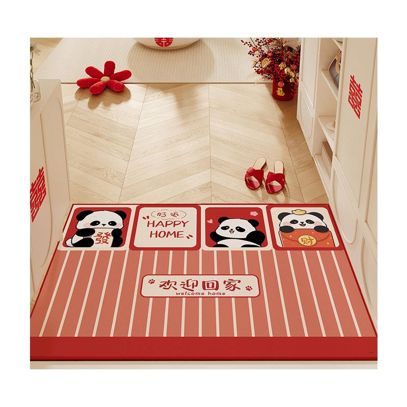 Cute Cartoon Door Floor Mat Indoor Door Dirt-Resistant Wear-Resistant Dust-Removing Crystal Velvet Foot Pad Entrance Absorbent Foot Pad