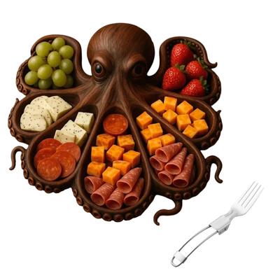 Platou Charcuterie Caracatiță cu Furculiță Platou Tematic Ocean pentru Brânzeturi Tavă pentru Carne