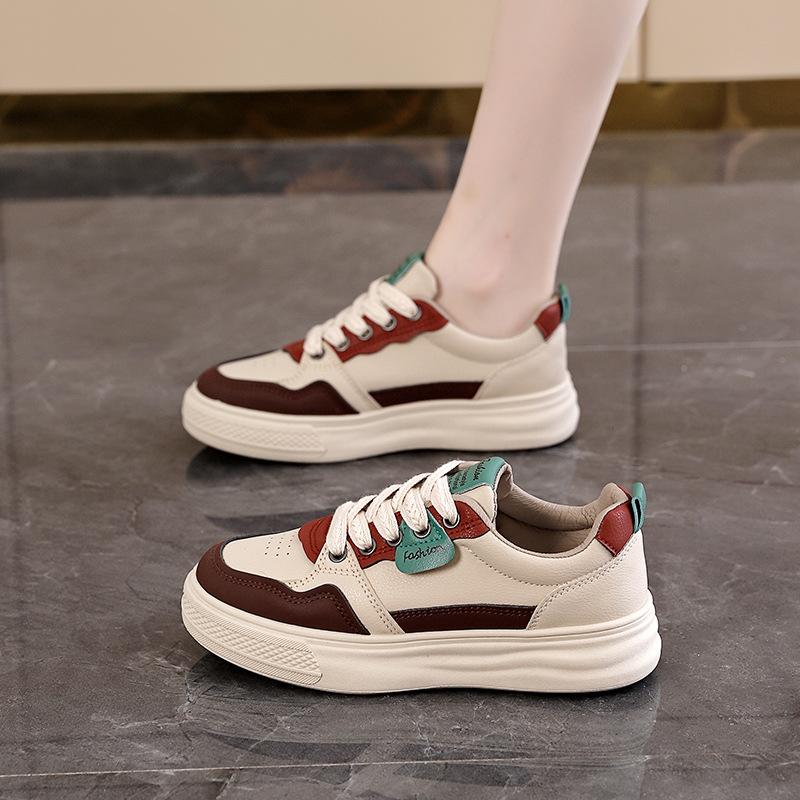 Spring student lightweight board shoes women s Harajuku color matching casual shoes versatile fashion sports shoes Harajuku style 35 красный