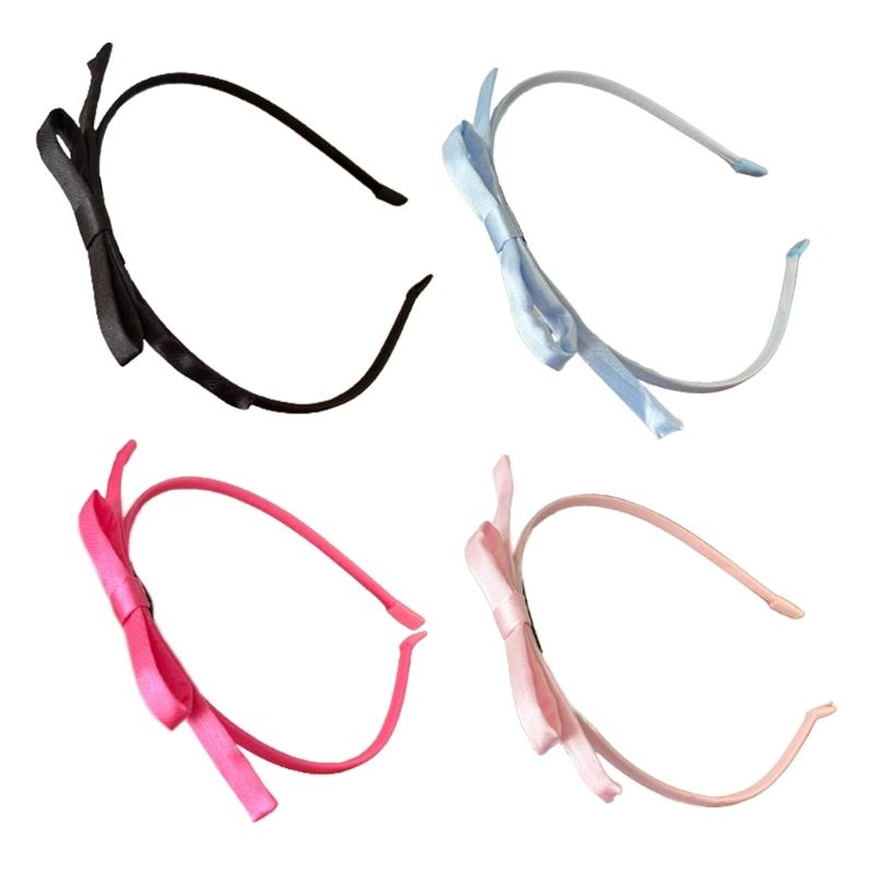 Satins Ribbon Bow Hairband Princess Headband Bride Wedding Hairhoop Decorations